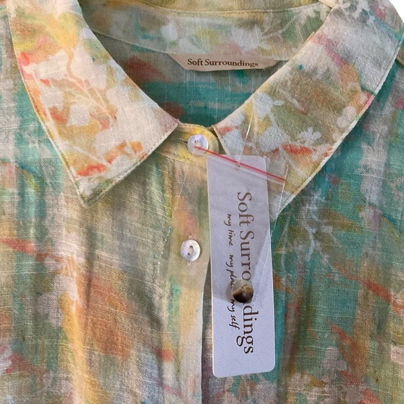 Soft Surroundings Ensoonce Abstract Floral Tunic Shirt 1X - Picture 4 of 8